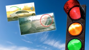 Dwa razy w ciągu 30 sekund mógł skasować auto. Nagranie hitem sieci
