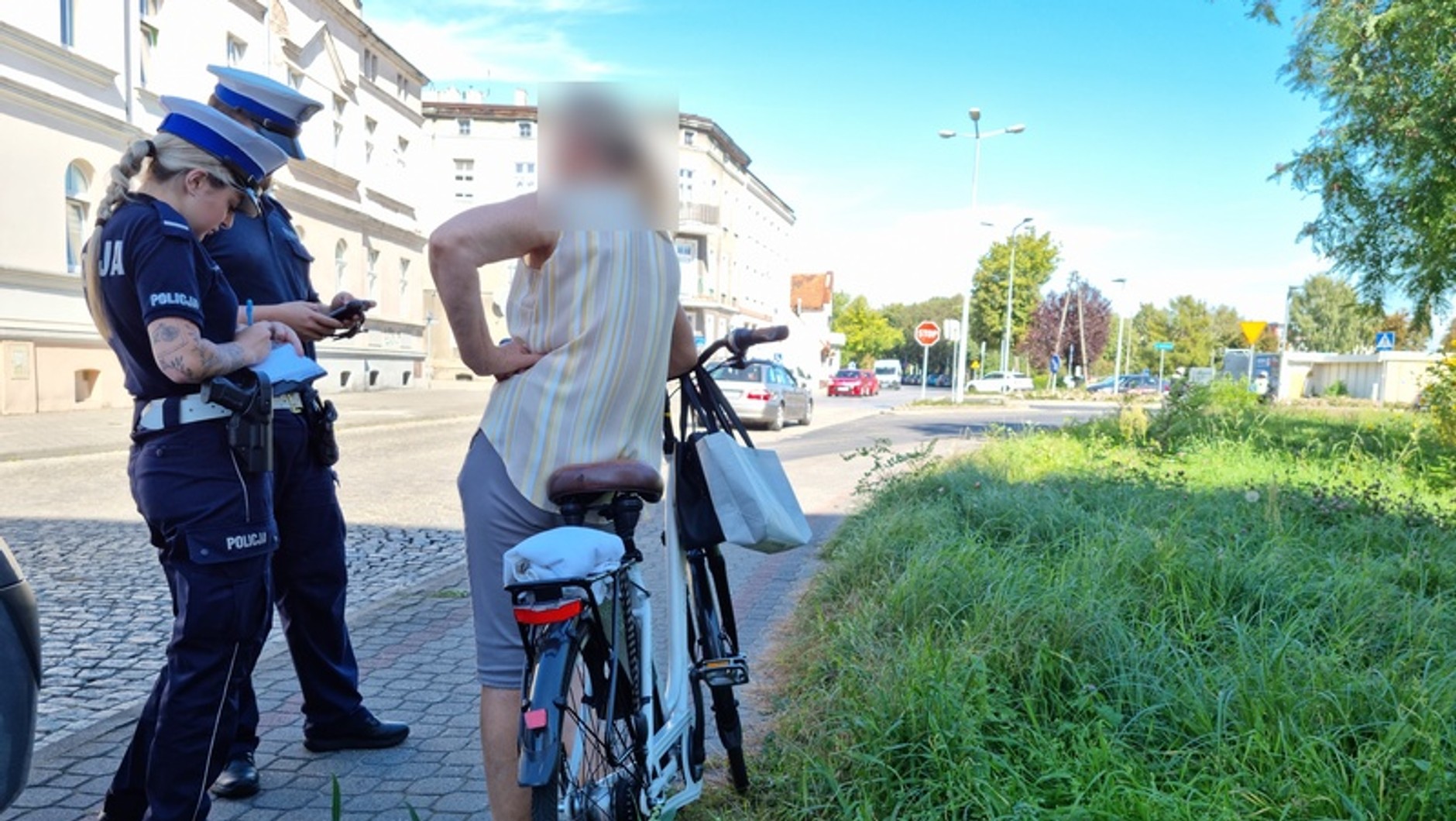 zatrzymany rowerzysta