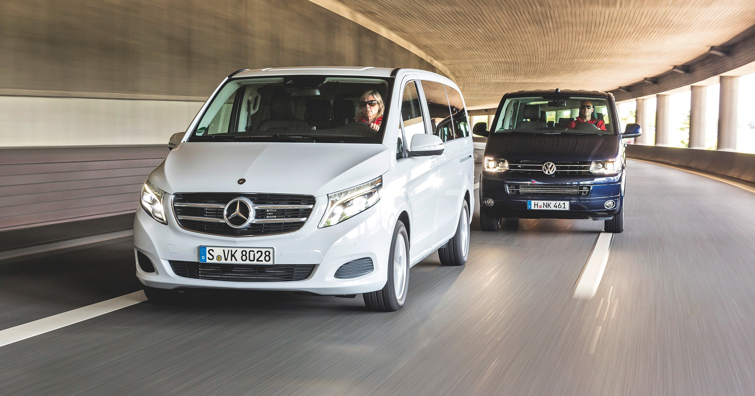 Mercedes klasy V i VW T5 Multivan