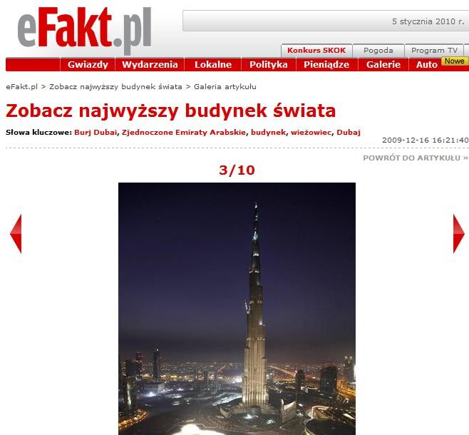 Najwyższy budynek świata jest kilkaset razy wyższy niż najwyższe auto świata