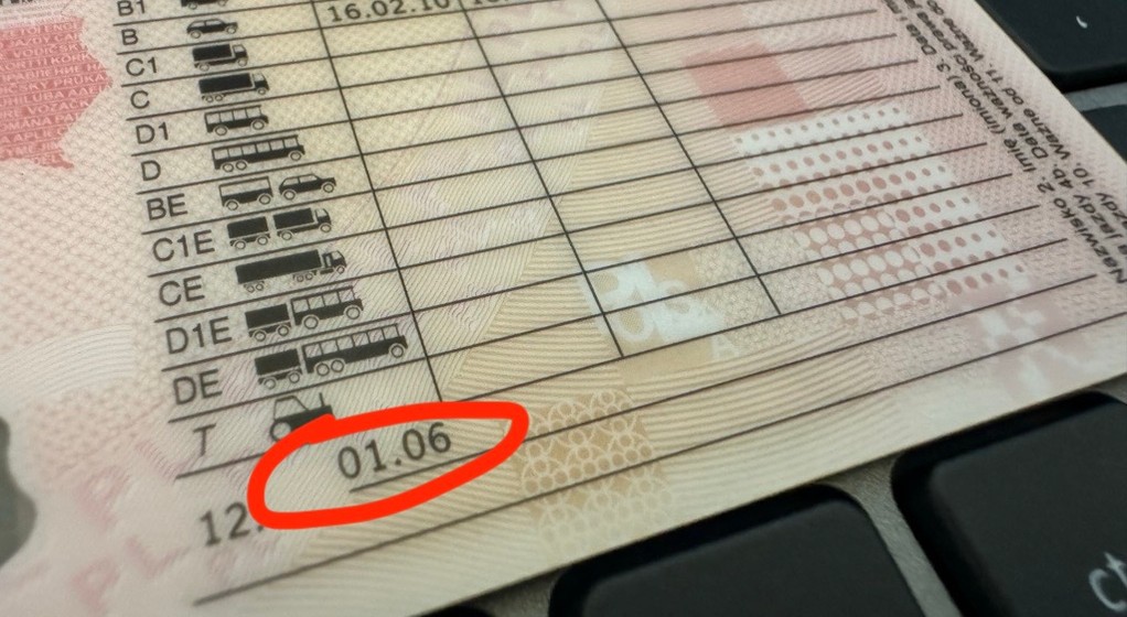 Prawo jazdy z kodem 01.06