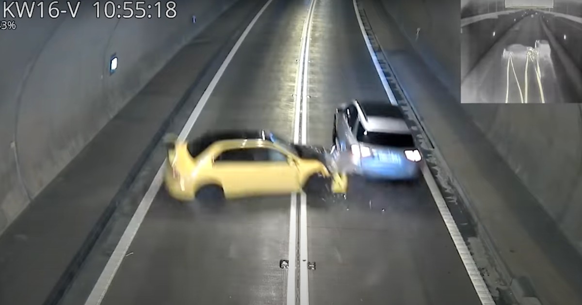 Kolizja w tunelu w Lalikach na drodze ekspresowej S1