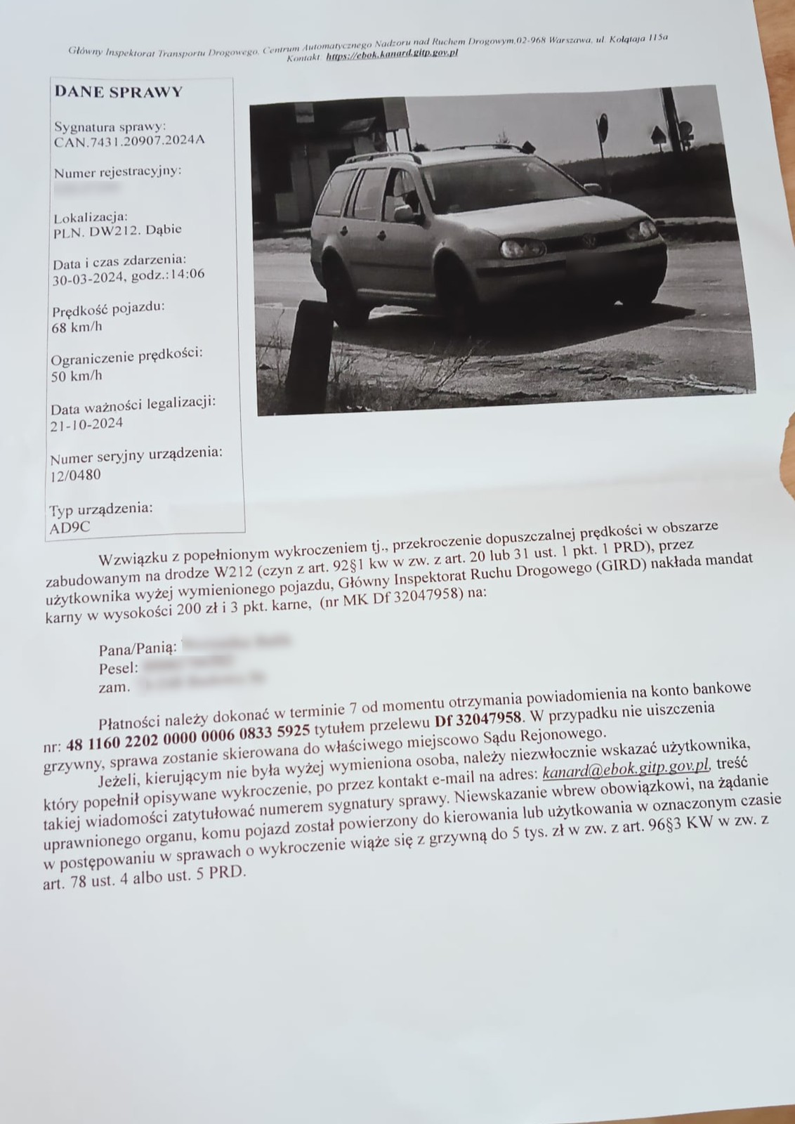 Oszustwo na mandat. Tak wygląda list od oszustów