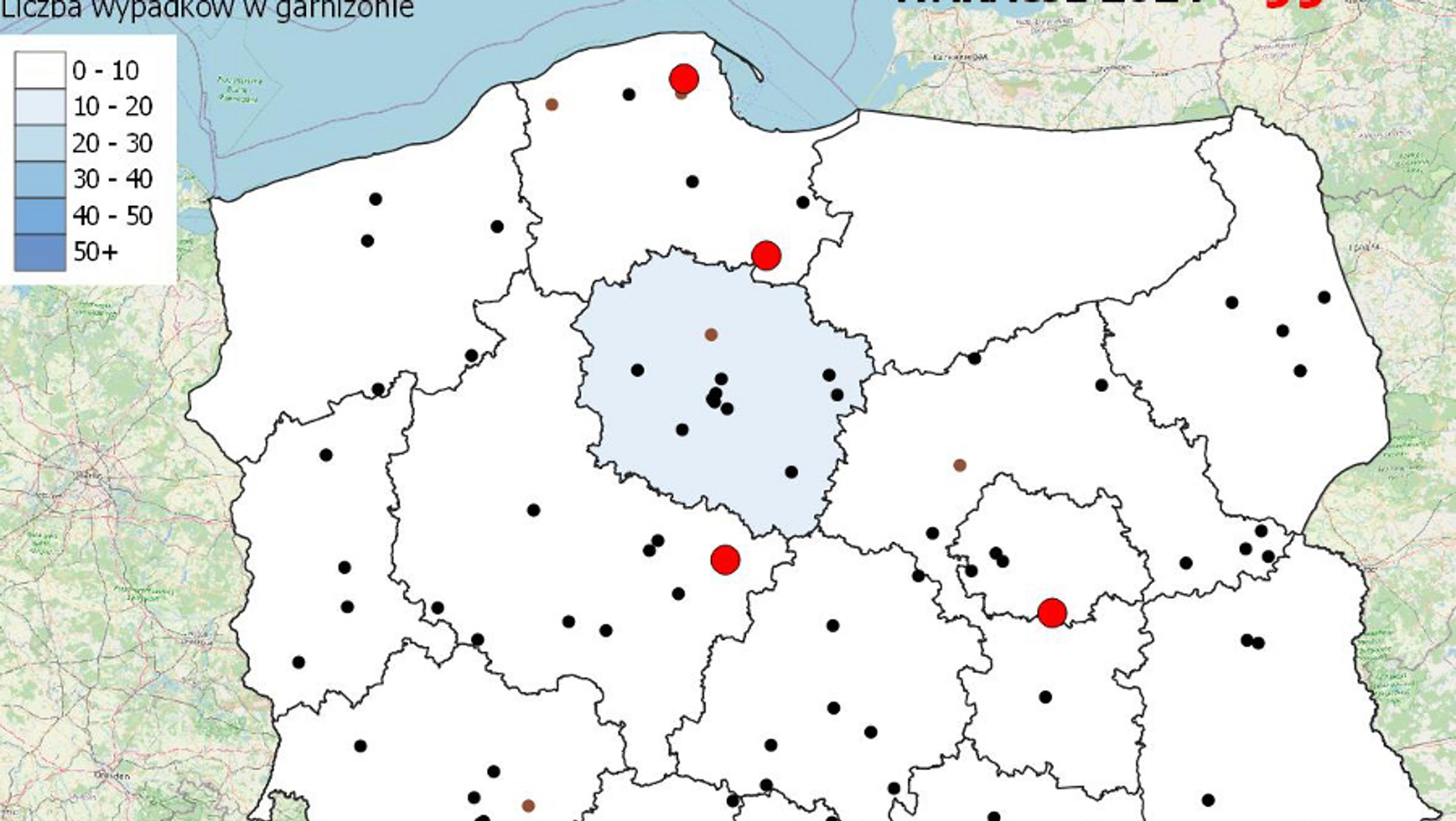 Mapa wypadków śmiertelnych