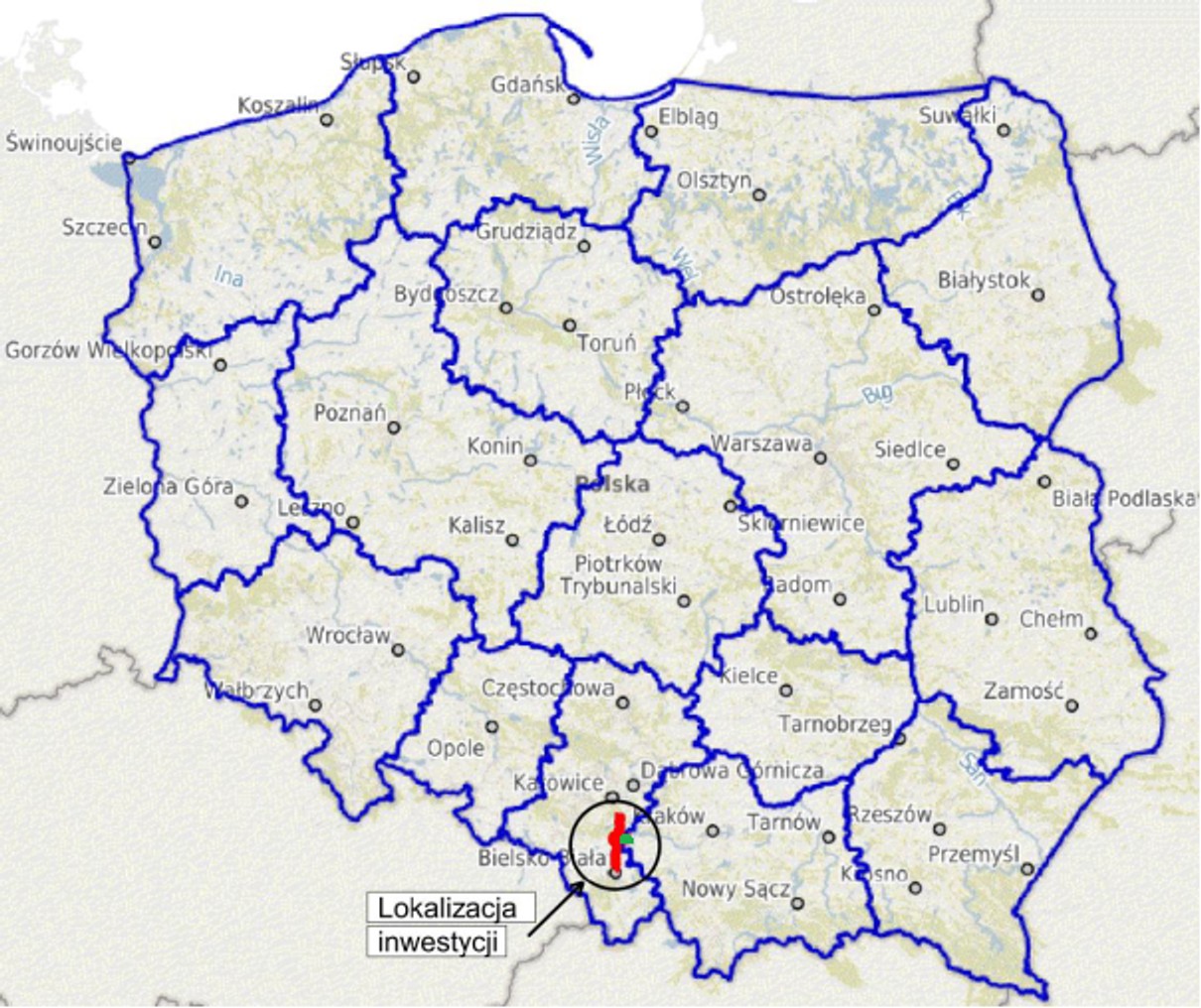 Lokalizacja Obwodnicy Oświęcimia