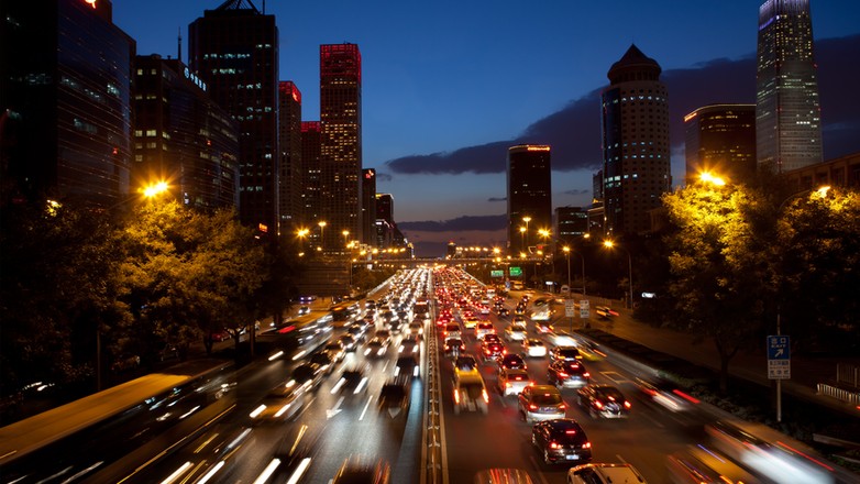 Ulica w Pekinie ľ– zdjęcie ilustracyjne