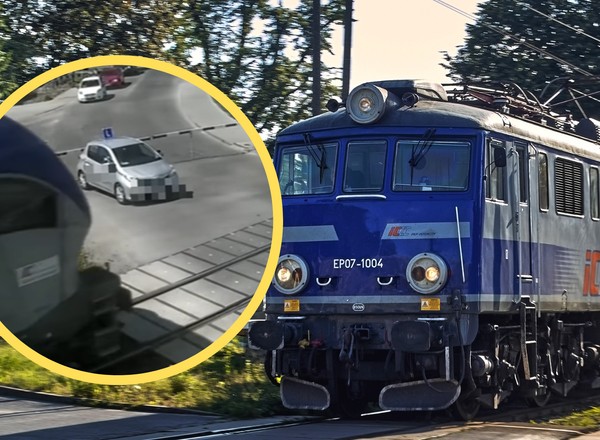 Na egzaminie na prawo jazdy wjechał na przejazd kolejowy i utknął [WIDEO]