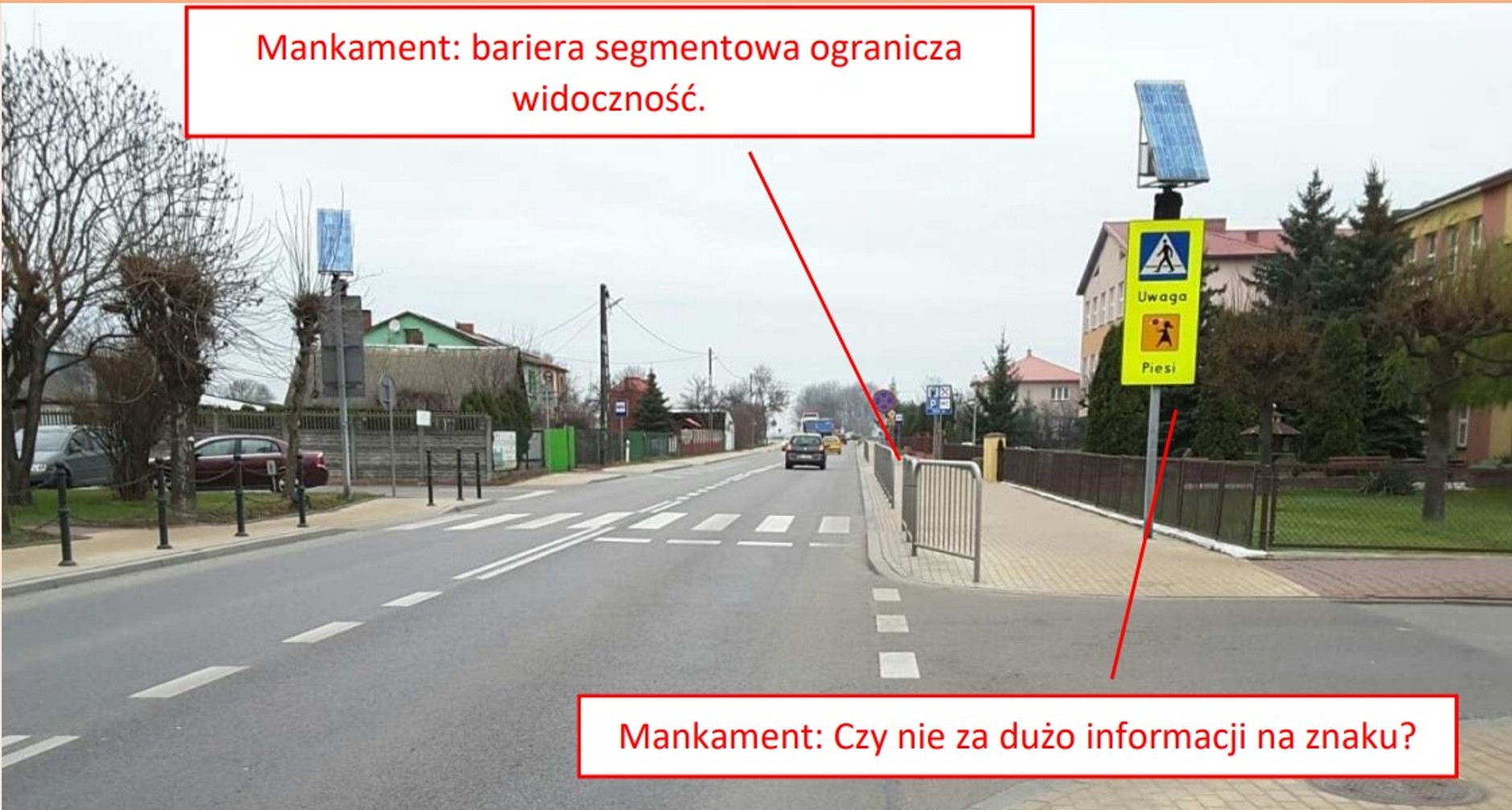 Przykłady błędów na przejściach dla pieszych