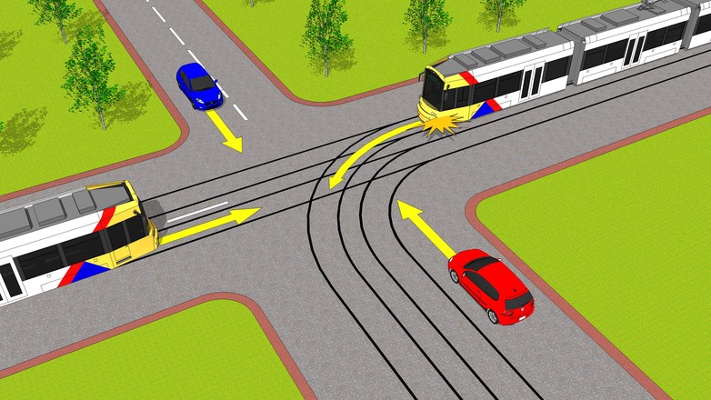 Tramwaj na skrzyżowaniu