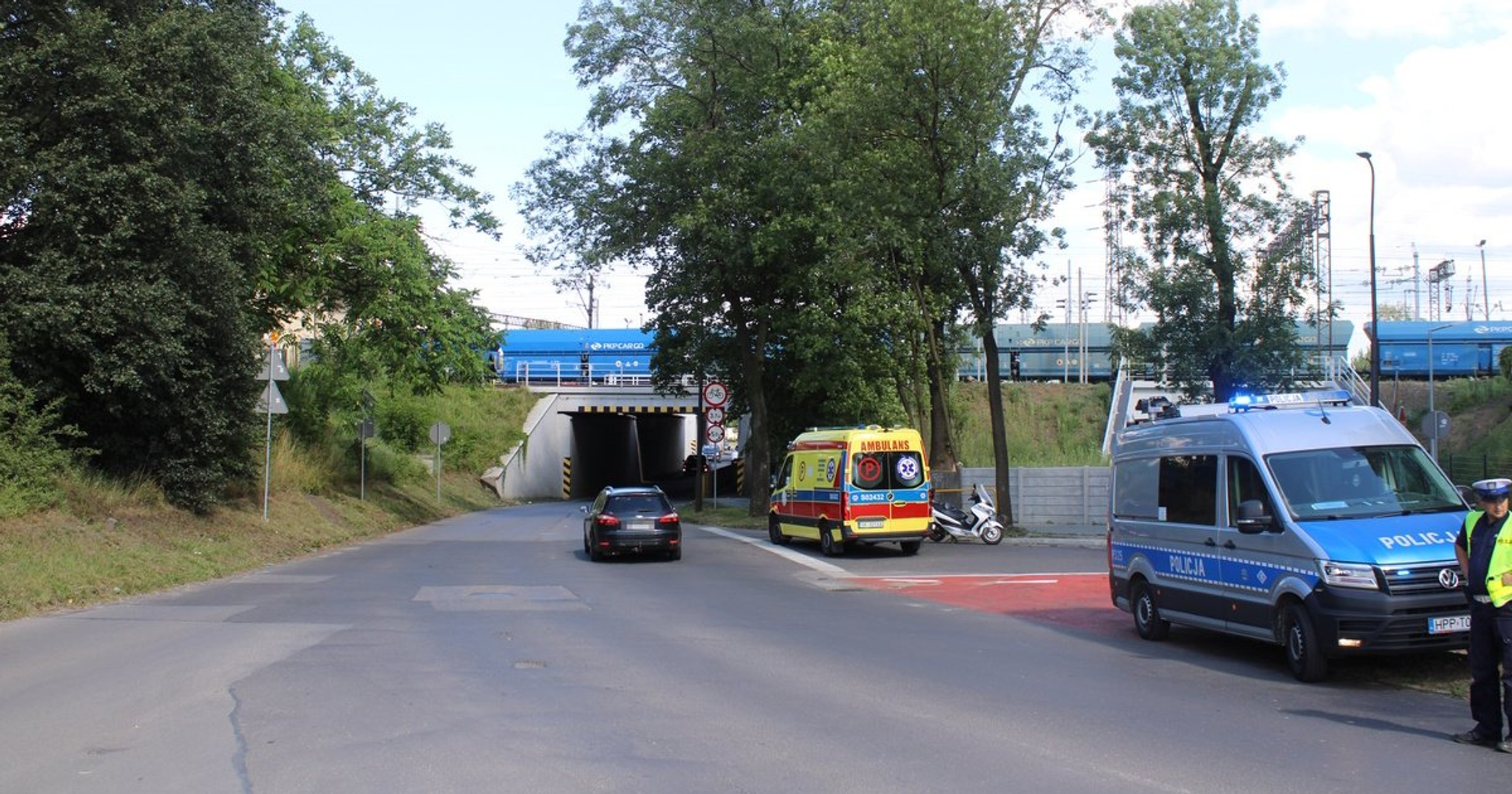 Wypadek w Tarnowskich Górach. Motocyklista trafił do szpitala