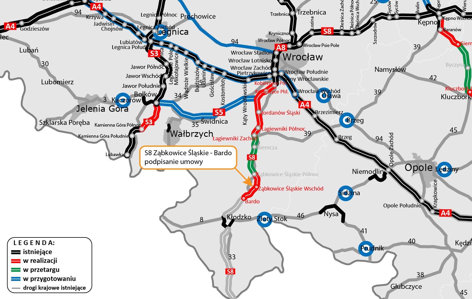 Droga S8 Zabkowice Śląskie - Bardo