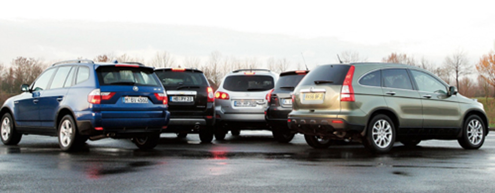 Chevrolet Captiva, Hyundai Santa Fe, Honda CR-V, Toyota RAV4, BMW X3 - Na ryby i na grzyby