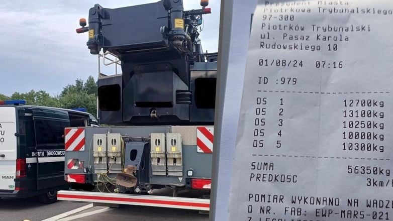 Inspektorzy ITD z Łodzi zatrzymali dźwig, który nie miał prawa być na drodze