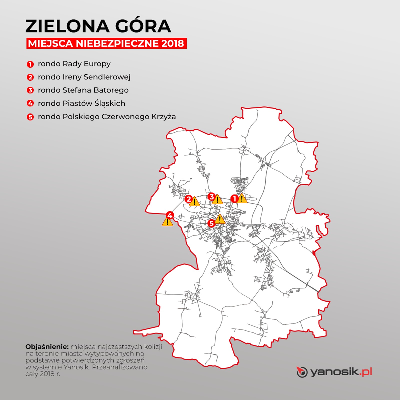 Pięć najbardziej niebezpiecznych miejsc w Zielonej Górze