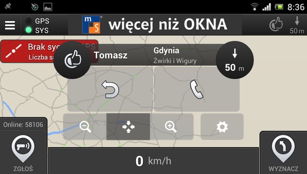 Nowy Yanosik: Autostop