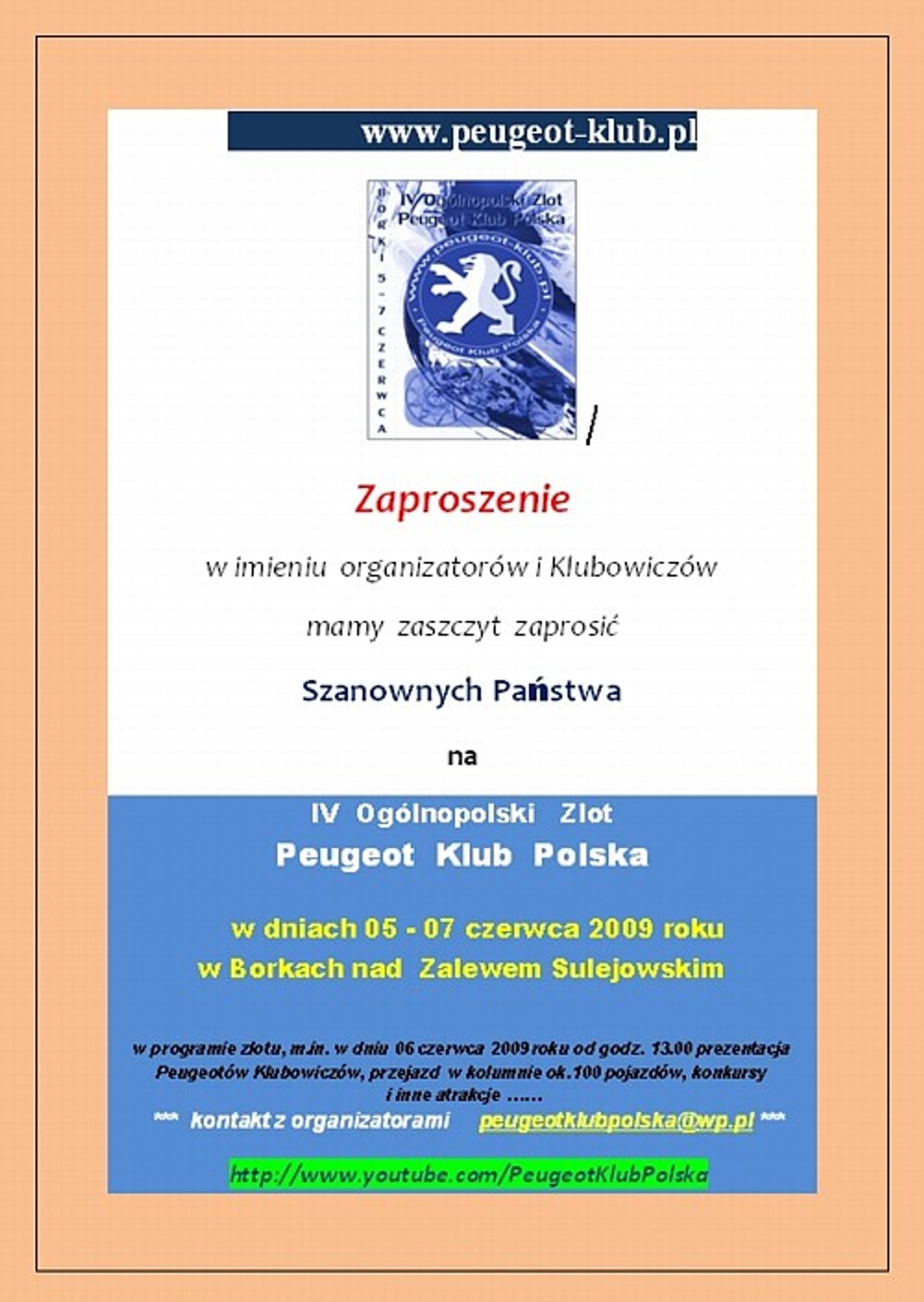 IV Ogólnopolski Zlot Peugeot Klub Polska