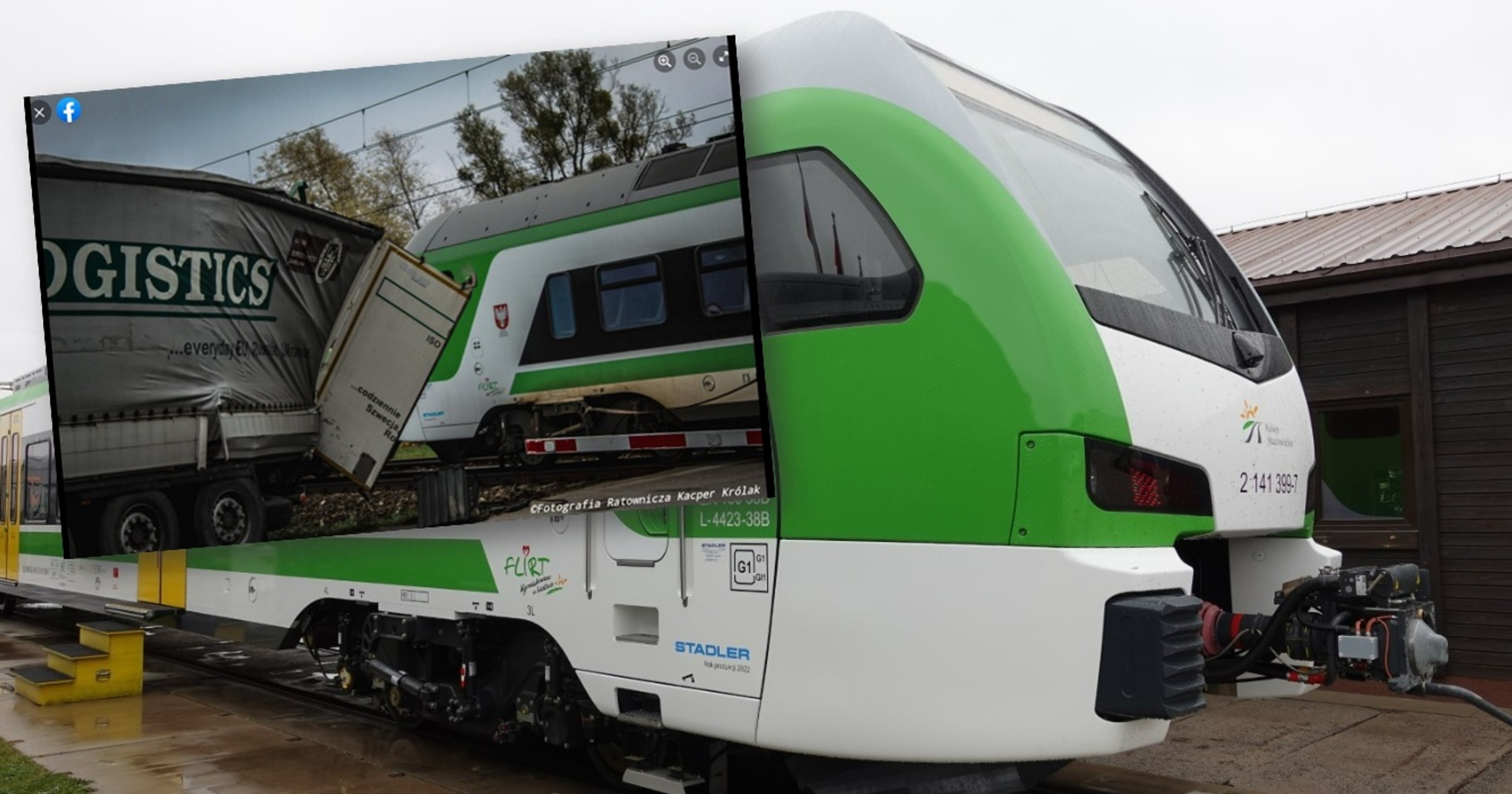 Zderzenie pociągu i TIR-a w Ołtarzewie k. Ożarowa Mazowieckiego