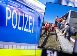 Wypadek polskiego autokaru w Niemczech. 53 osoby ranne
