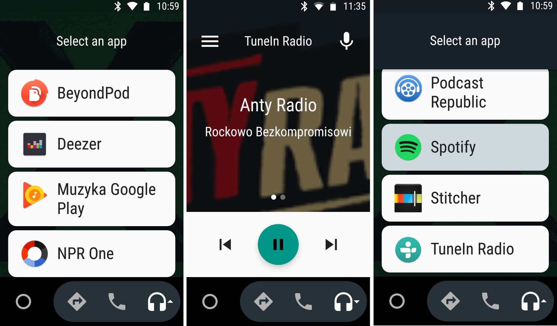 AndroidAuto - funkcje muzyki
