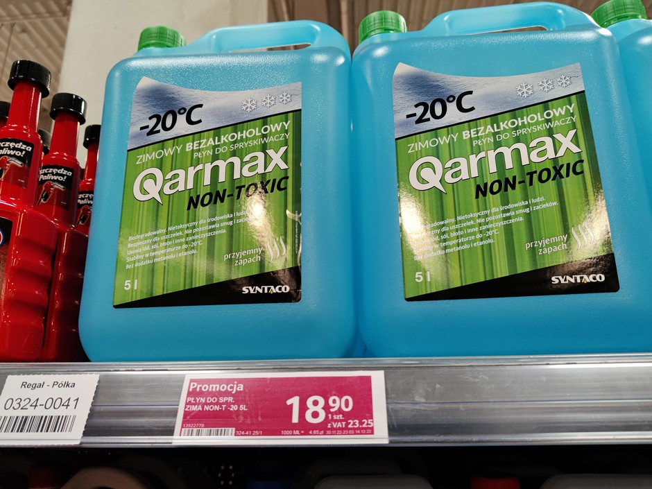 Płyn do spryskiwaczy Qarmax w Selgros - 29,40 zł (promocja: 23,25 zł)