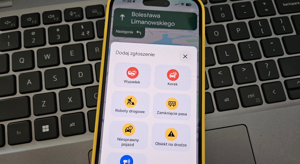Google Maps - ostrzeganie o zdarzeniach drogowych