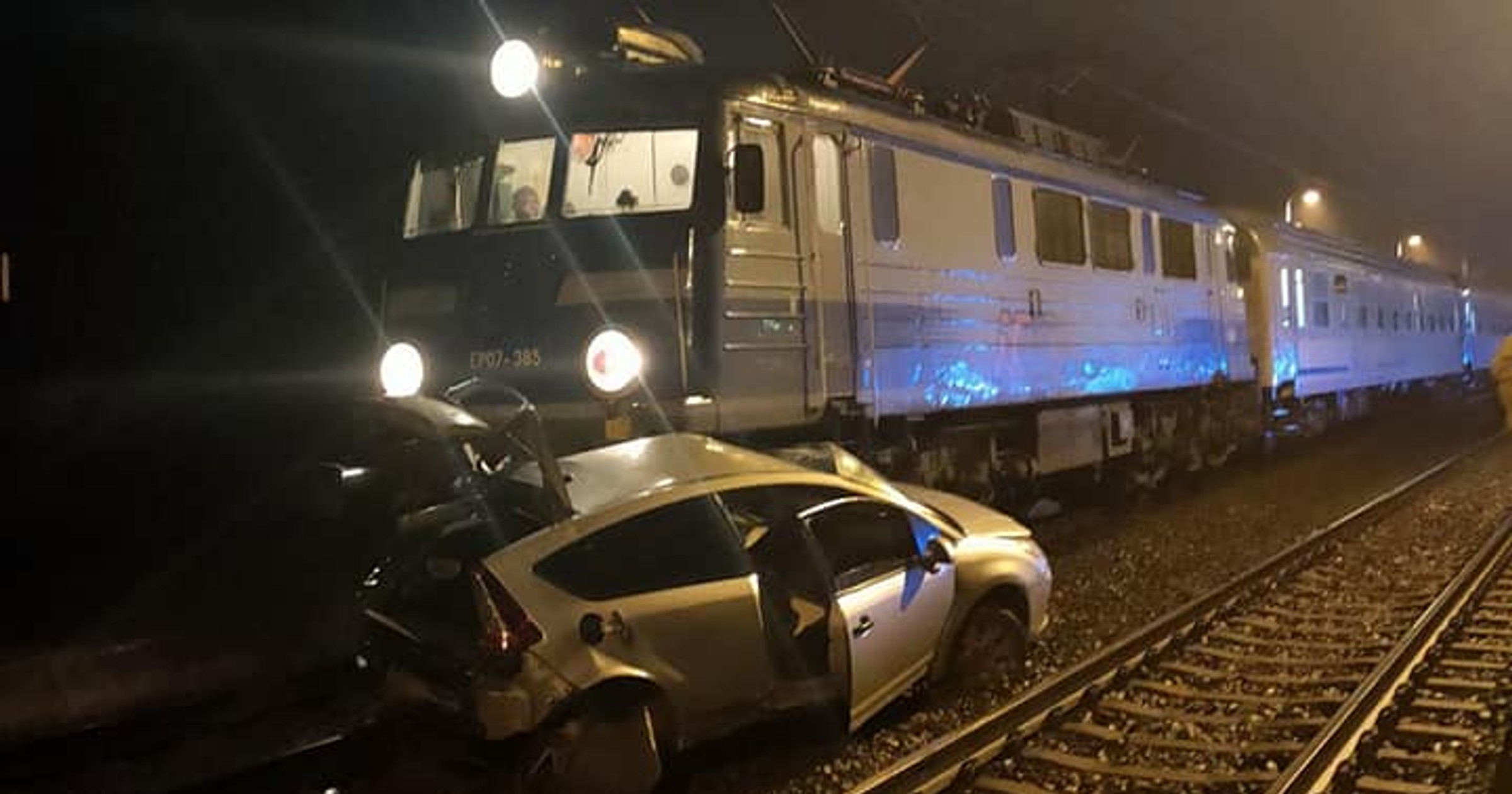 Wypadek na przejeździe kolejowym
