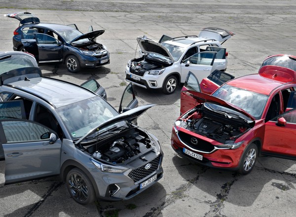 Japonia i Korea na starcie: Honda CR-V, Hyundai Tucson, Mazda CX-5 i Subaru Forester