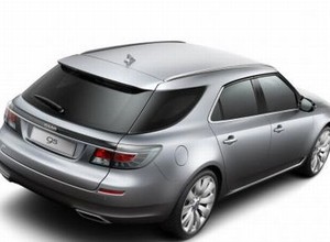Saab 9-5 SportCombi nadjeżdza