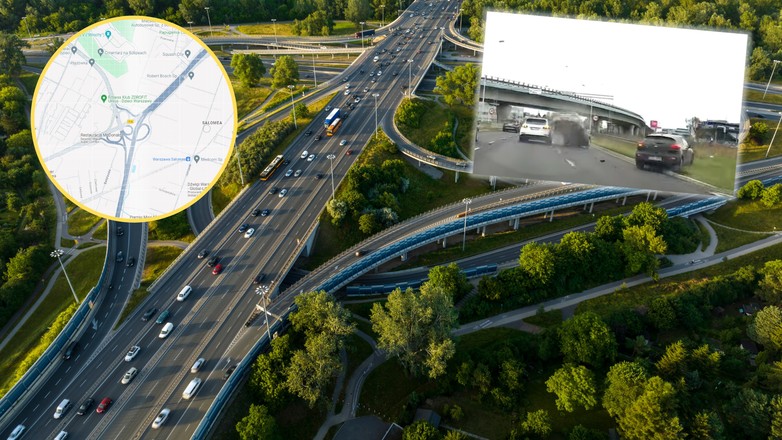 Zapadający w pamięć wypadek w Warszawie (Screen: Google Maps, Stop Cham/YouTube)