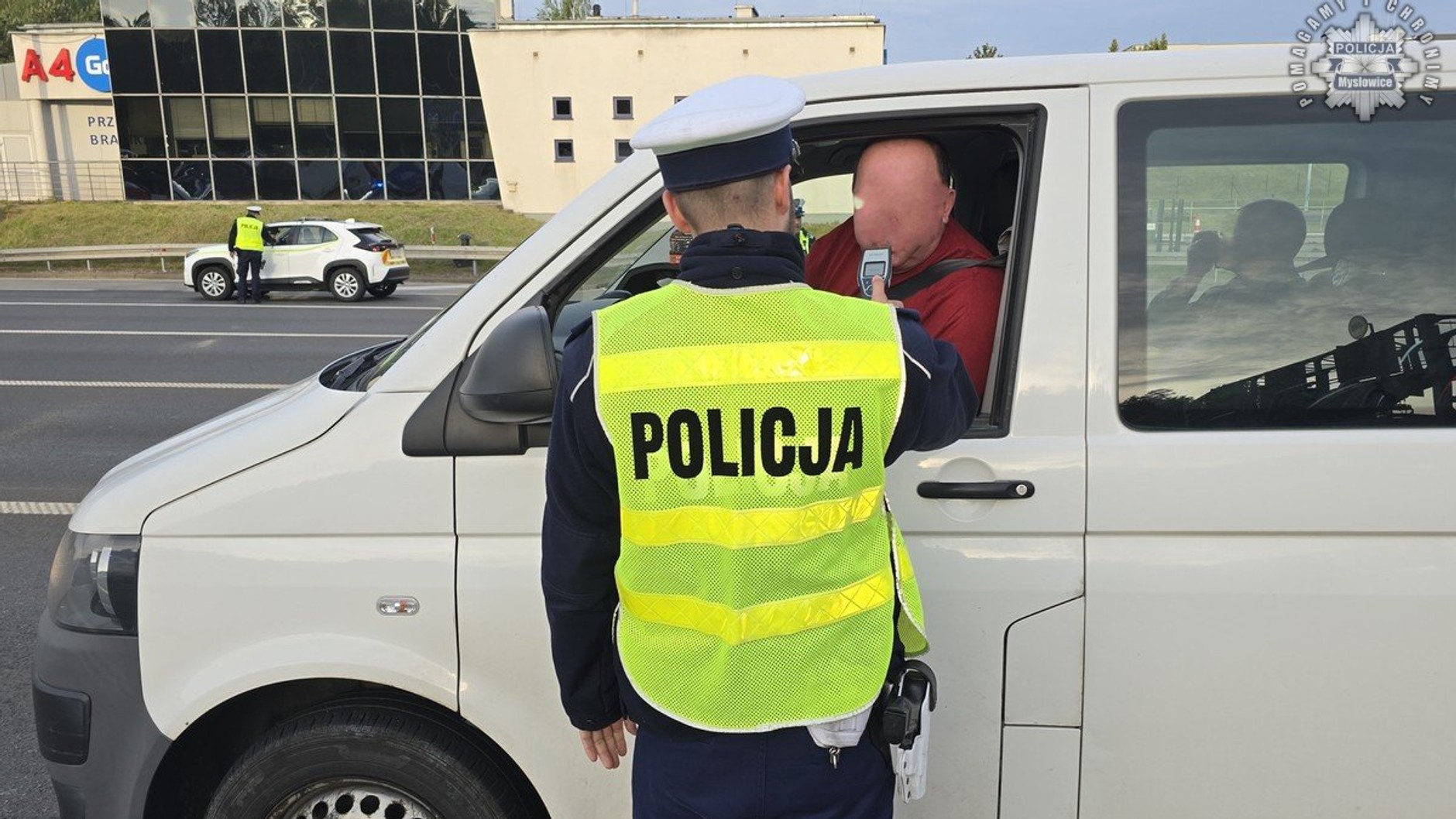 Kontrola trzeźwości na autostradzie A4