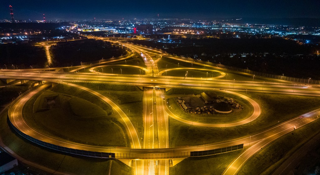 S7 węzeł Kielce Zachód na skrzyżowaniu z S74