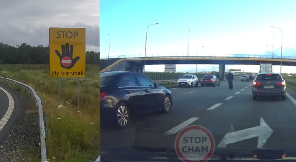 Jechał pod prąd autostradą. Policja przyjechała i zapomniała o ważnej rzeczy