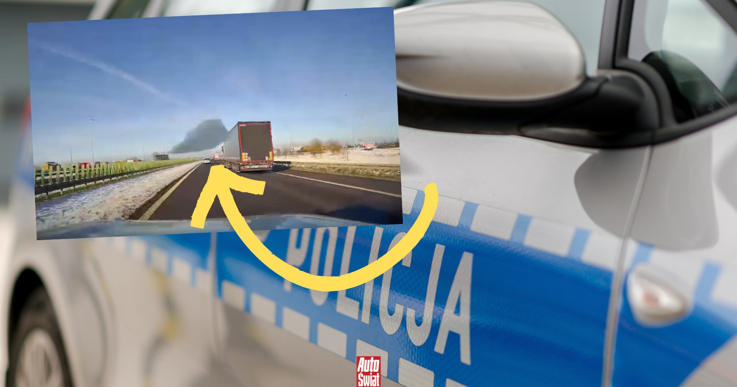 Groźne zdarzenie na S5. Tafla lodu spadła z ciężarówki na auto [WIDEO]