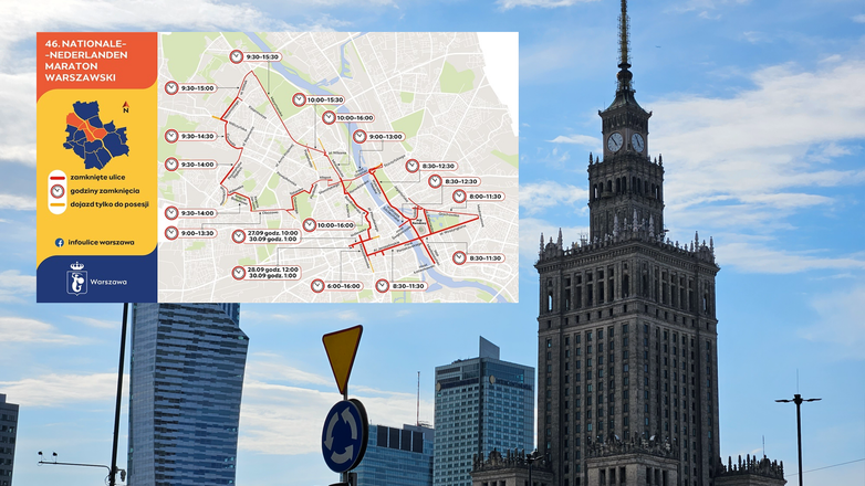 Utrudnienia w ruchu Warszawa 28 i 29 września 2024 r.