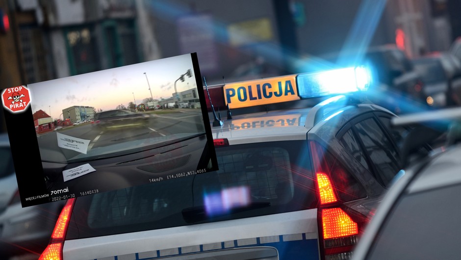 Zderzenie w Szczecinie, które zarejestrowała kamera, pozostawia sporo wątpliwości dotyczących winy konkretnego kierowcy (screen: YouTube.com/Stop pirat)