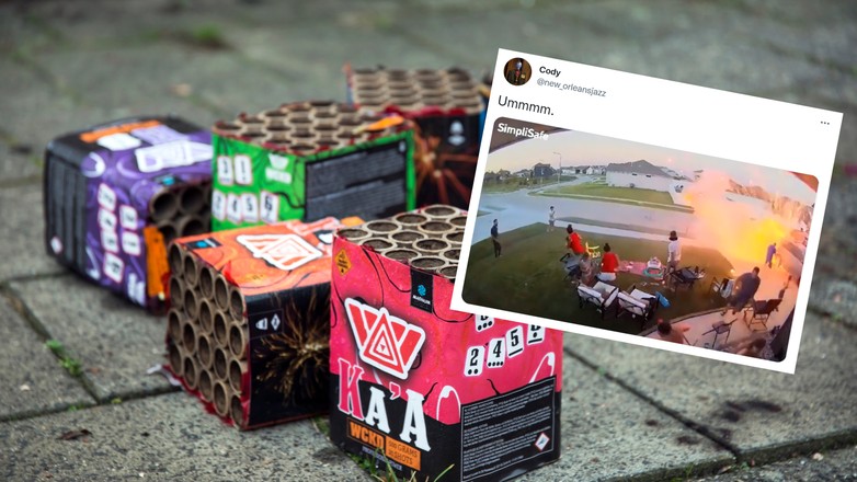 Fajerwerki eksplodowały pod samochodem (screenshot/Twitter/@new_orleansjazz)