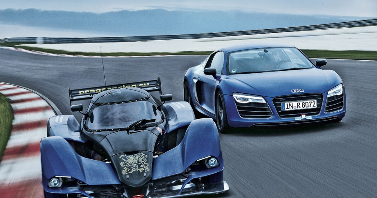 Praga R1 w starciu z Audi R8: diabeł jeździ sobie Pragą
