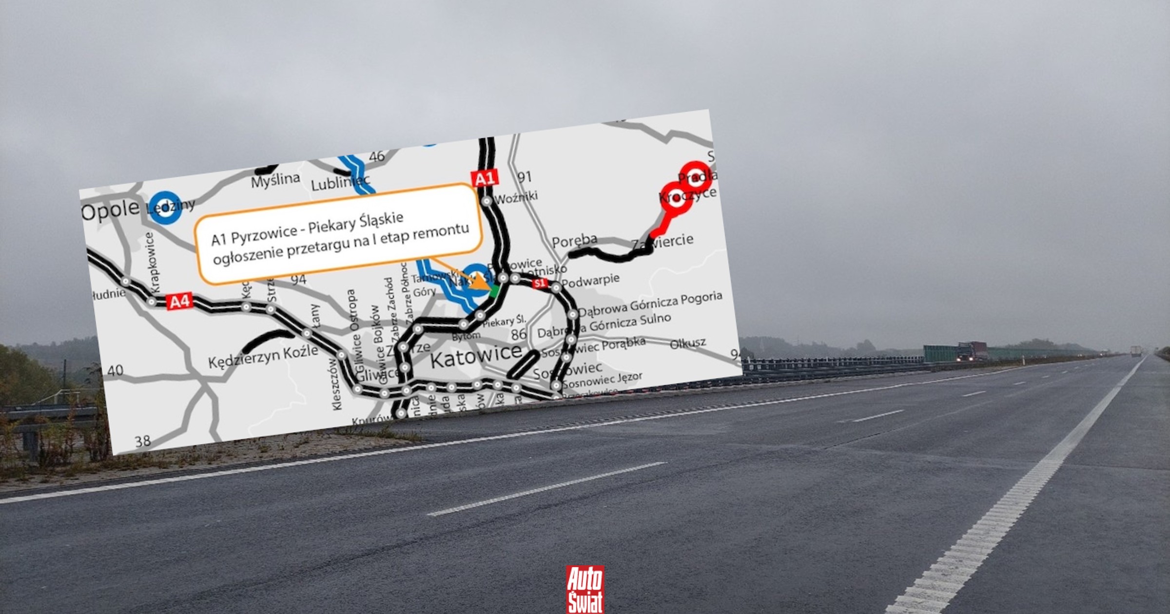Pofalowana autostrada A1 doczeka się remontu. Ma być jak nowa