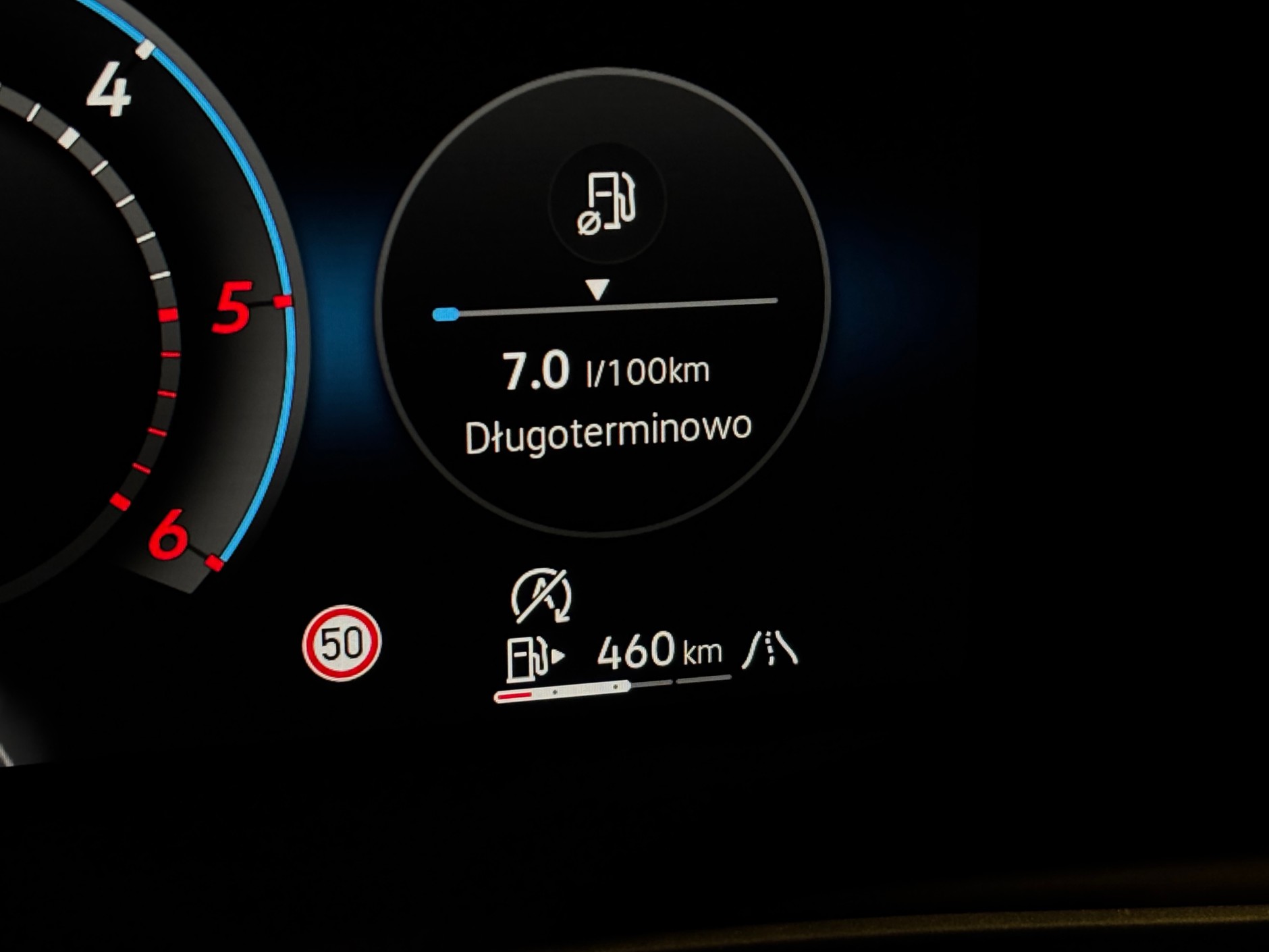 Ikonka nieaktywnego systemu start-stop