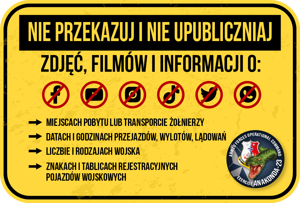 Ostrzeżenie — ćwiczenia wojskowe Anakonda 23