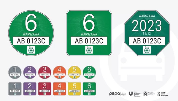 Są już pierwsze projekty wzoru uniwersalnych nalepek dla stref czystego transportu