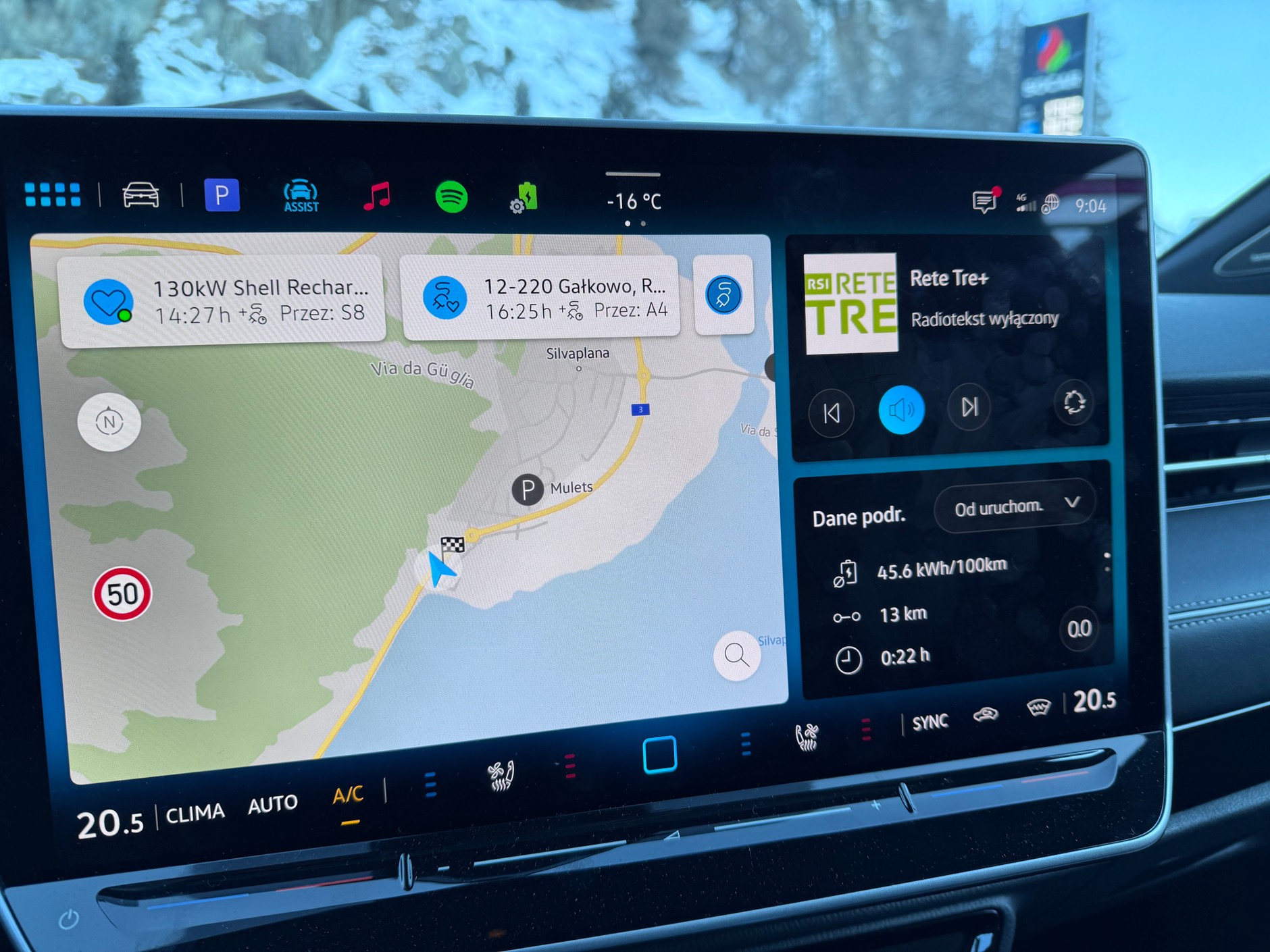 Takie zużycie energii miał Volkswagen ID.7 zaraz po ruszeniu przy bardzo silnym mrozie