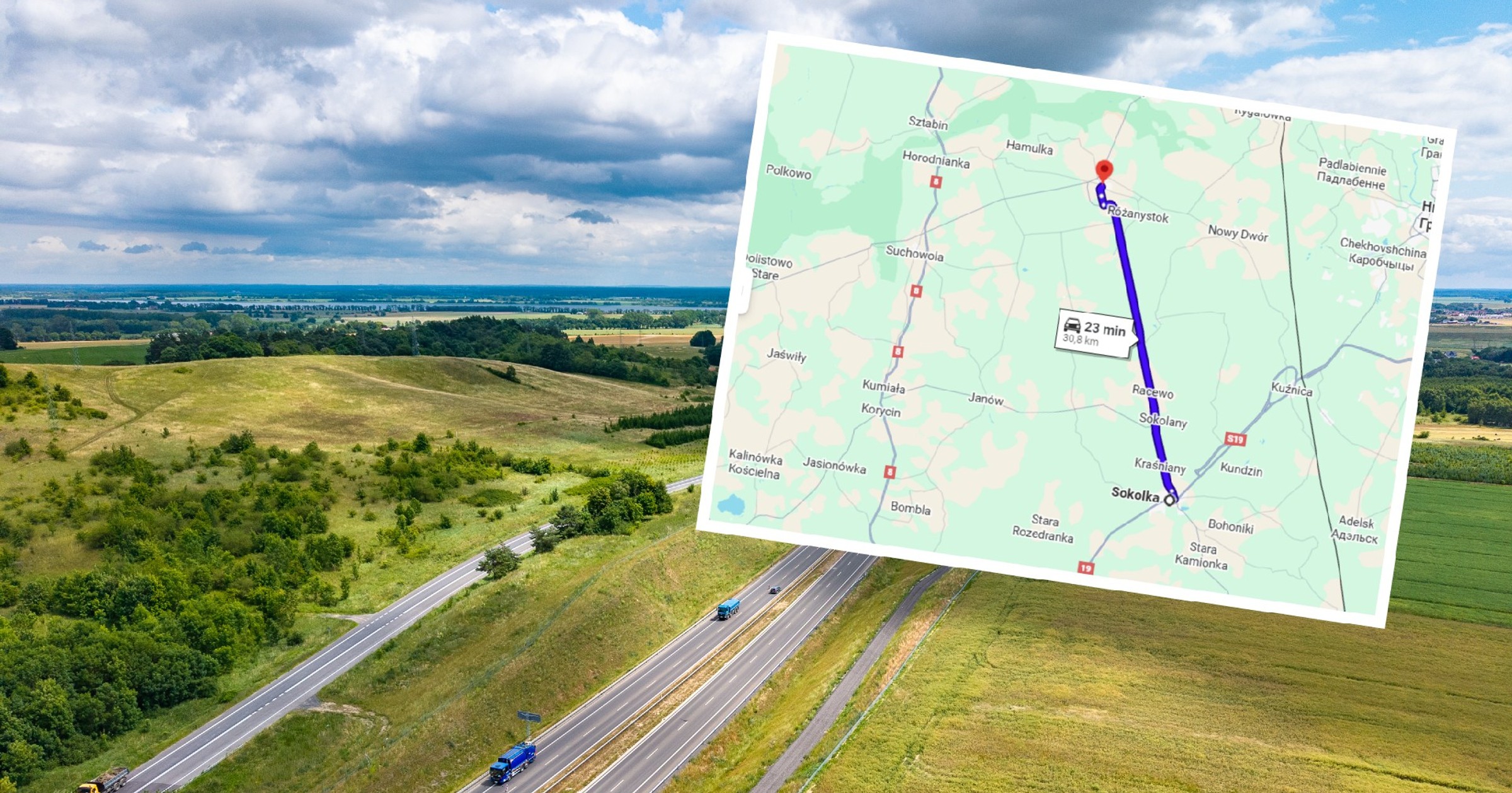 DW 673 to najdłuższa prosta w Polsce (Screen: Google Maps)