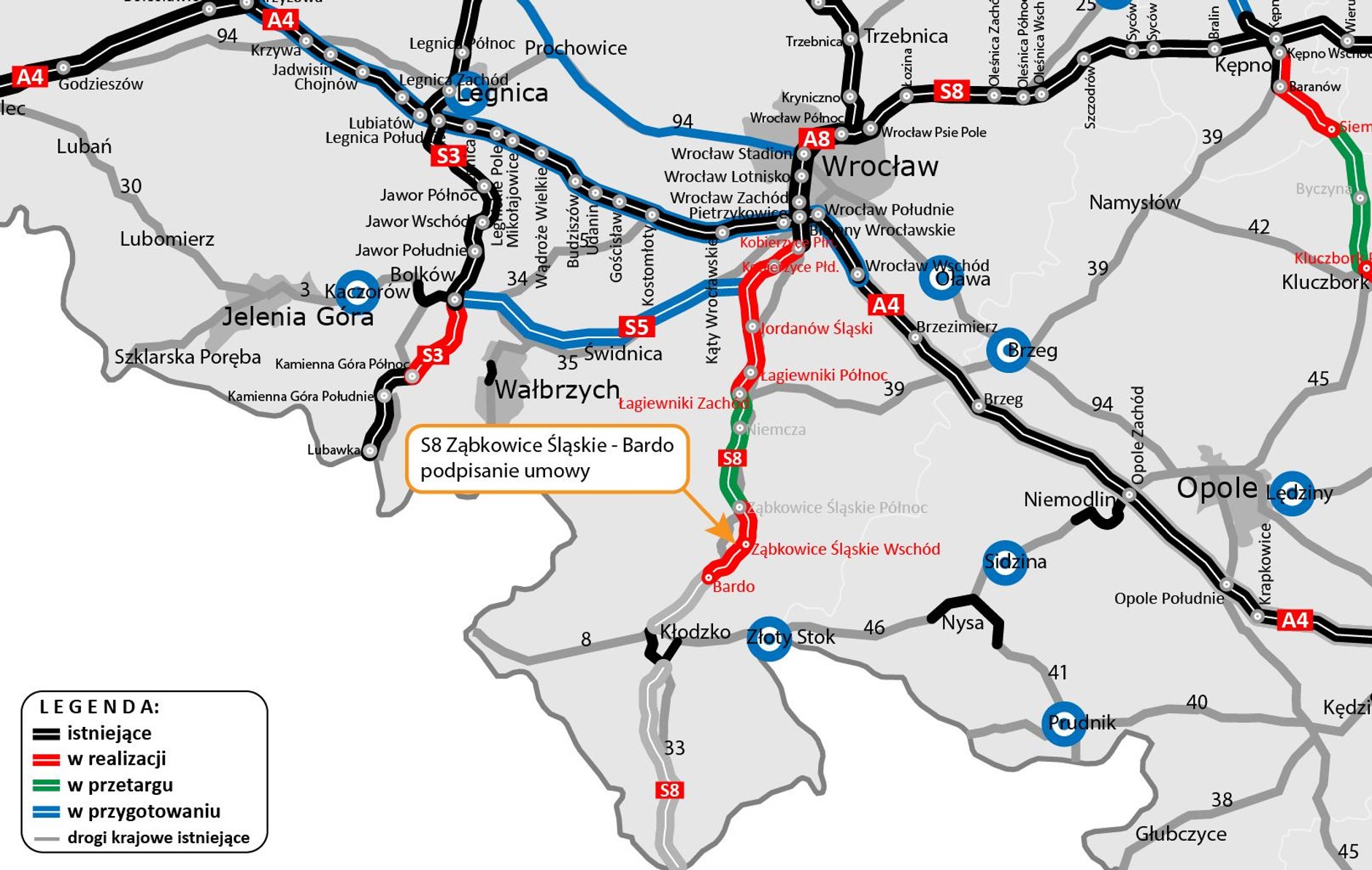Droga S8 Zabkowice Śląskie - Bardo