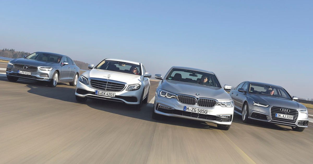Superoszczędne limuzyny - Volvo S90 kontra Mercedes E 220d, BMW 520d i Audi A6 2.0 TDI