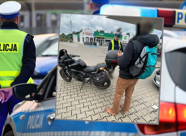 "Motocyklem boso przez Łódź". 34-latek zaskoczył policjantów luzackim stylem