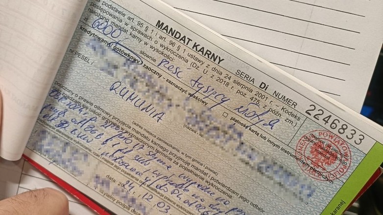 Kierowca ciężarówki ukarany mandatem na 6 tys. zł. Dostał też 30 punktów karnych