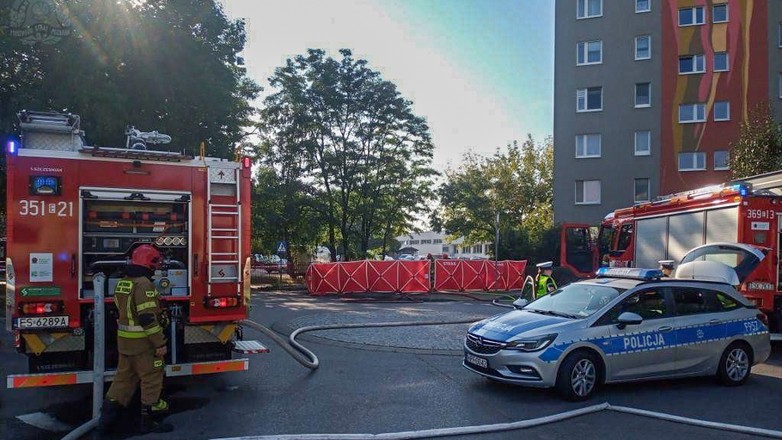 Pożar samochodu elektrycznego w Skierniewicach