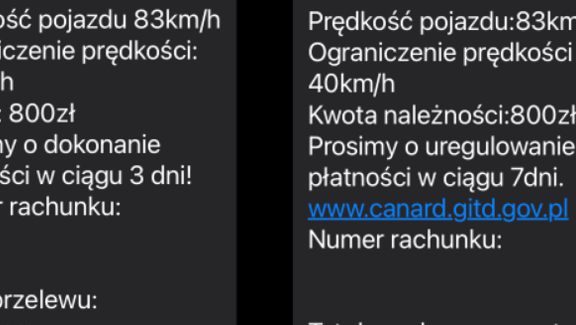 Fałszywe wiadomości z mandatami