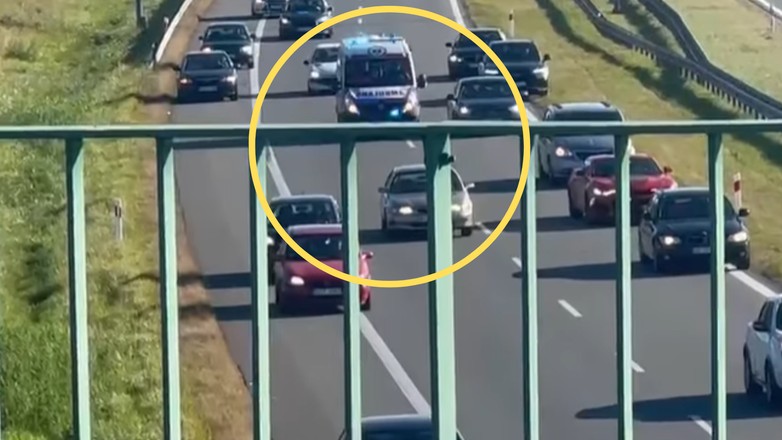 Elbląg. Na drodze ekspresowej S7 kierowcy musieli utworzyć korytarz życia